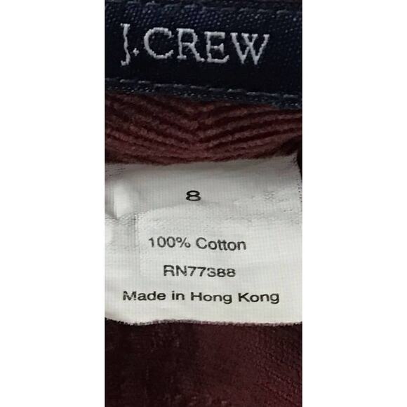 J CREW Cargo Carpenter Velvet Corduroy Mini Skirt Cinnamon Brick Burgundy Red 8 - Picture 6 of 6